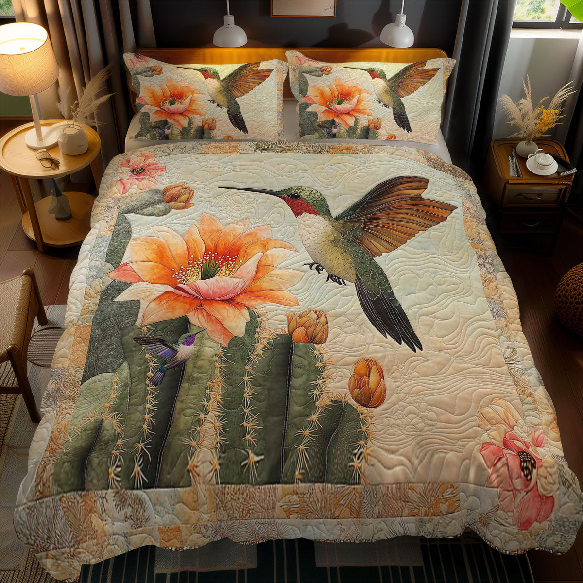 Cactus Bloom Hummingbird WN2311081CL Duvet Cover Set