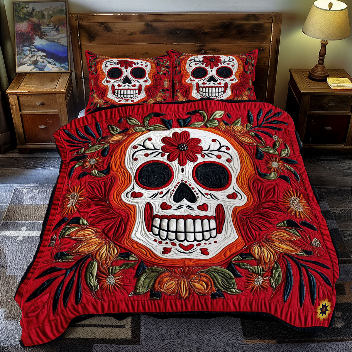 Floral Skull WY2811063CL Duvet Cover Set