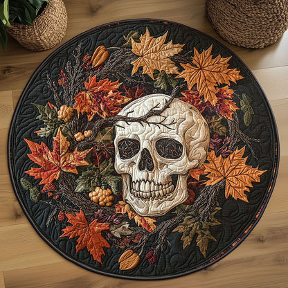 Burning Skull WN2208018CL Quilted Round Mat