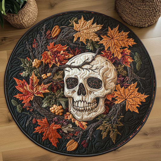 Burning Skull WN2208018CL Quilted Round Mat