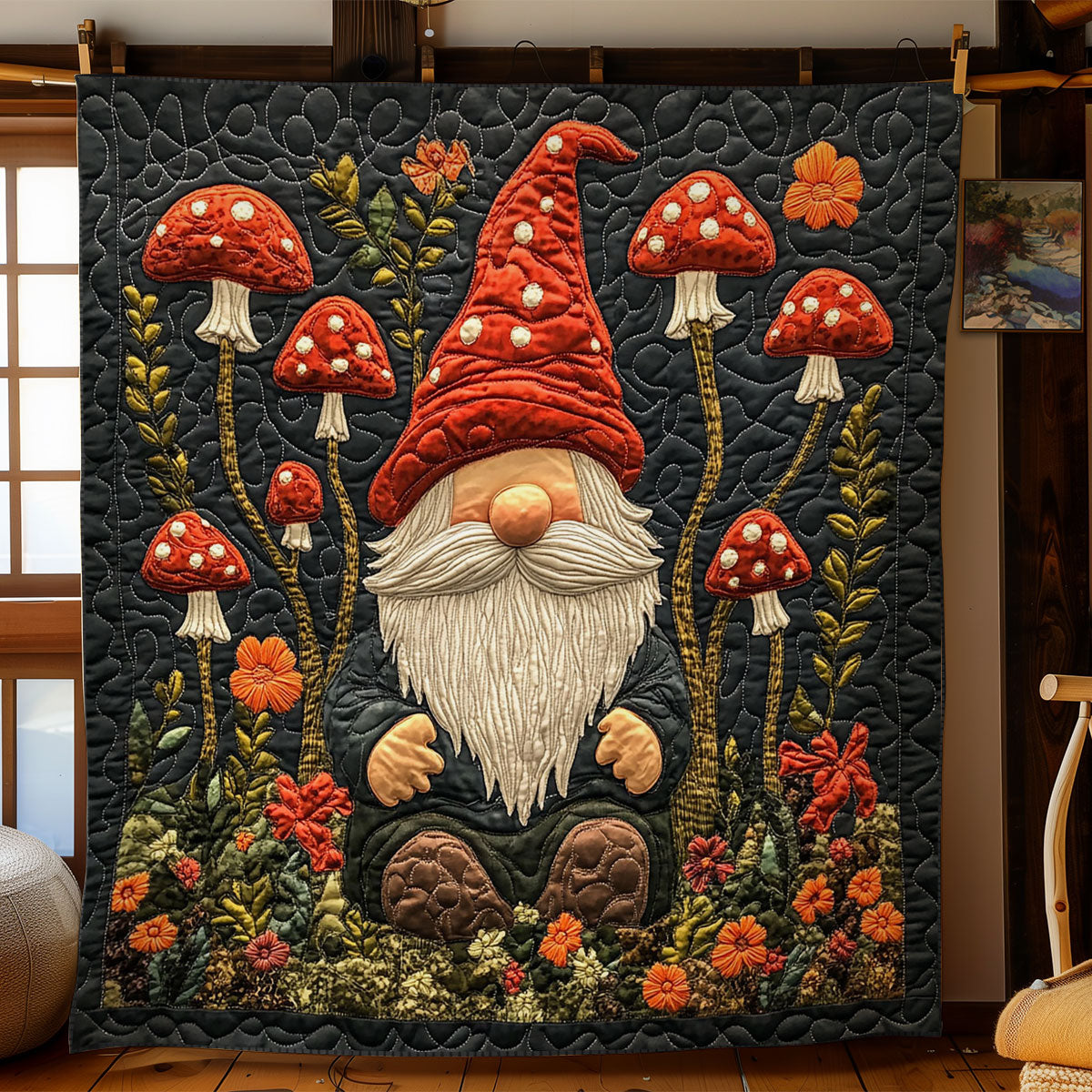 Gnome In The Meadow WN1507035CL Quilt