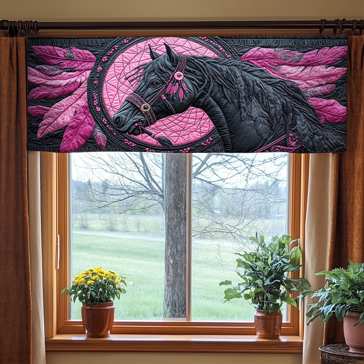 Mystic Dreamcatcher Horse WY0406034CL Quilted Valance
