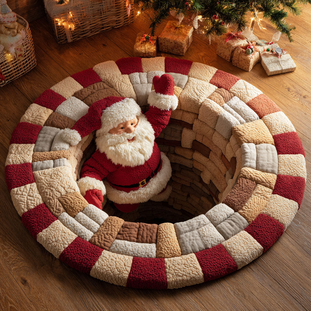 Santa Pit Charm CW1811067CL Quilted Round Mat