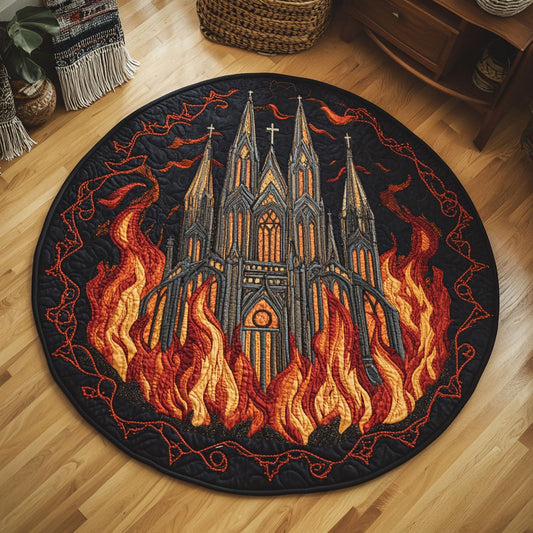 Fire Castle WY2005027CL Quilted Round Mat