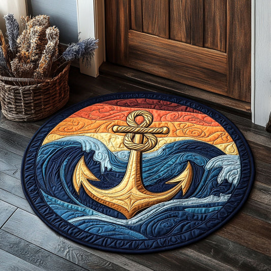 Floral Compass CM0406021CL Quilted Round Mat
