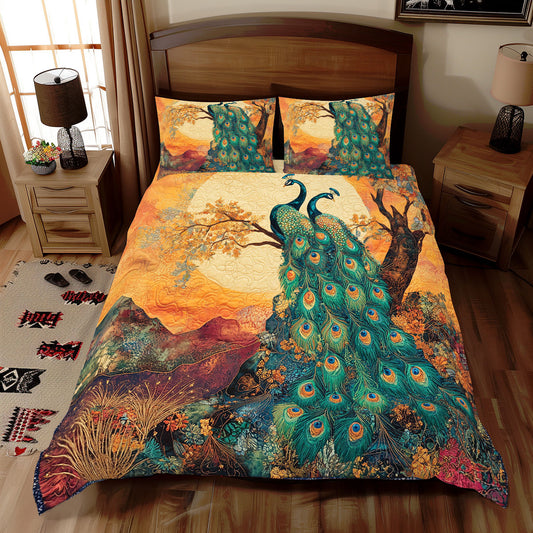Peacock In Sunset WX1312095CL Duvet Cover Set