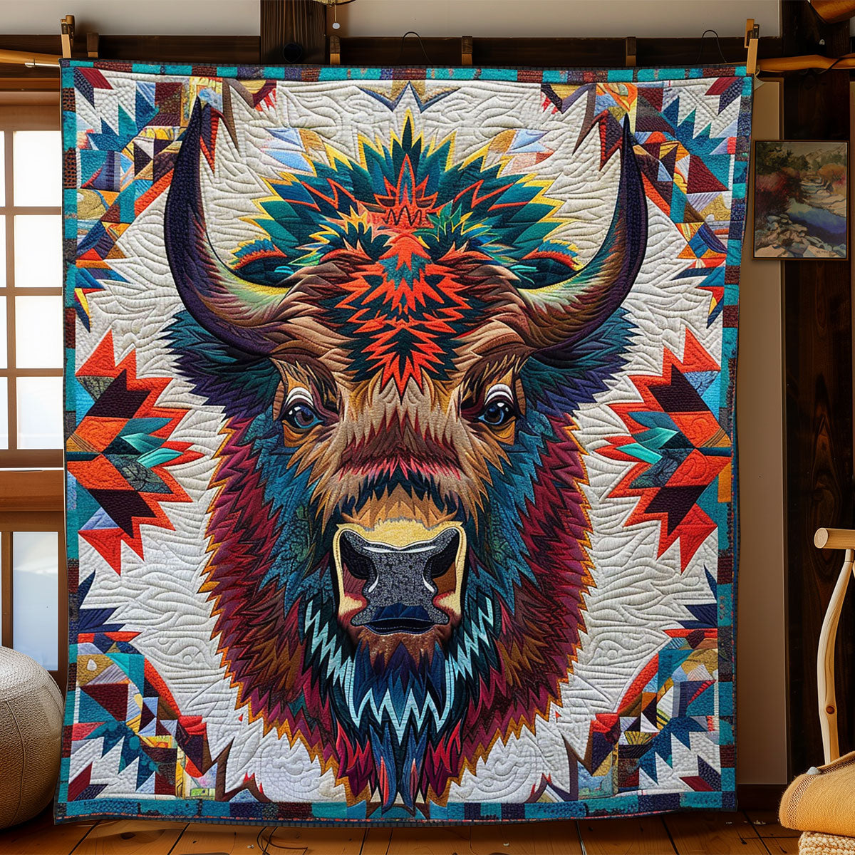 Bison Native American WJ3112002CL Quilt