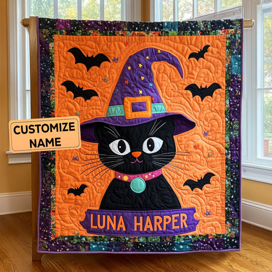 Witch Cat Whimsy CP3007019CL Personalized Baby Quilt