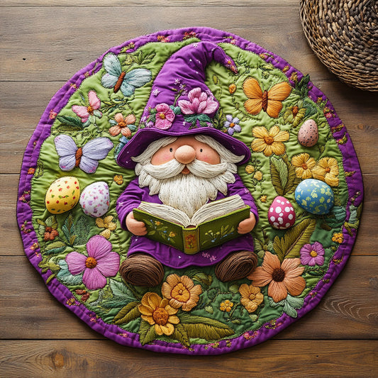 Whimsical Gnome WY3005047CL Quilted Round Mat