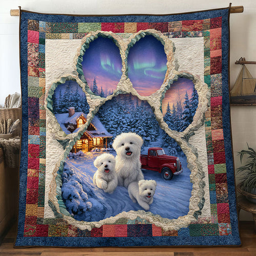 Bichon Frise Paw Cabin Glow WN0611002CL Quilt