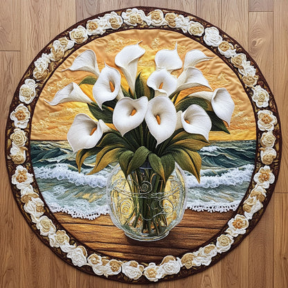 Calla Lily Pearl Ring WN1806013CL Quilted Round Mat