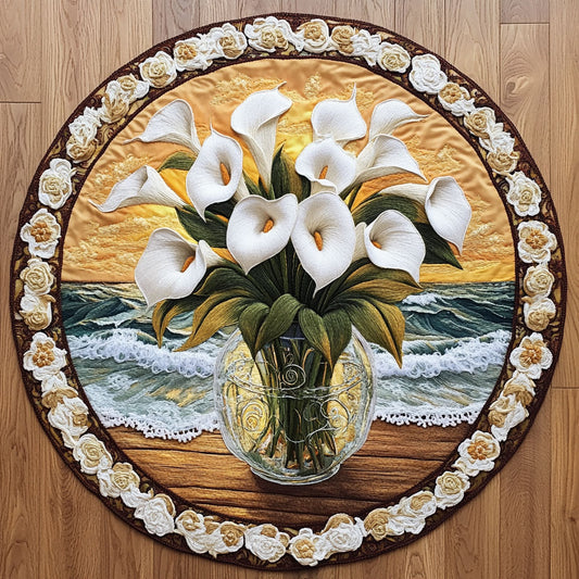 Calla Lily Pearl Ring WN1806013CL Quilted Round Mat