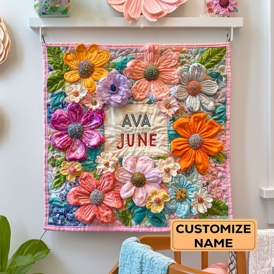 Blooming WY3007020CL Personalized Baby Quilt