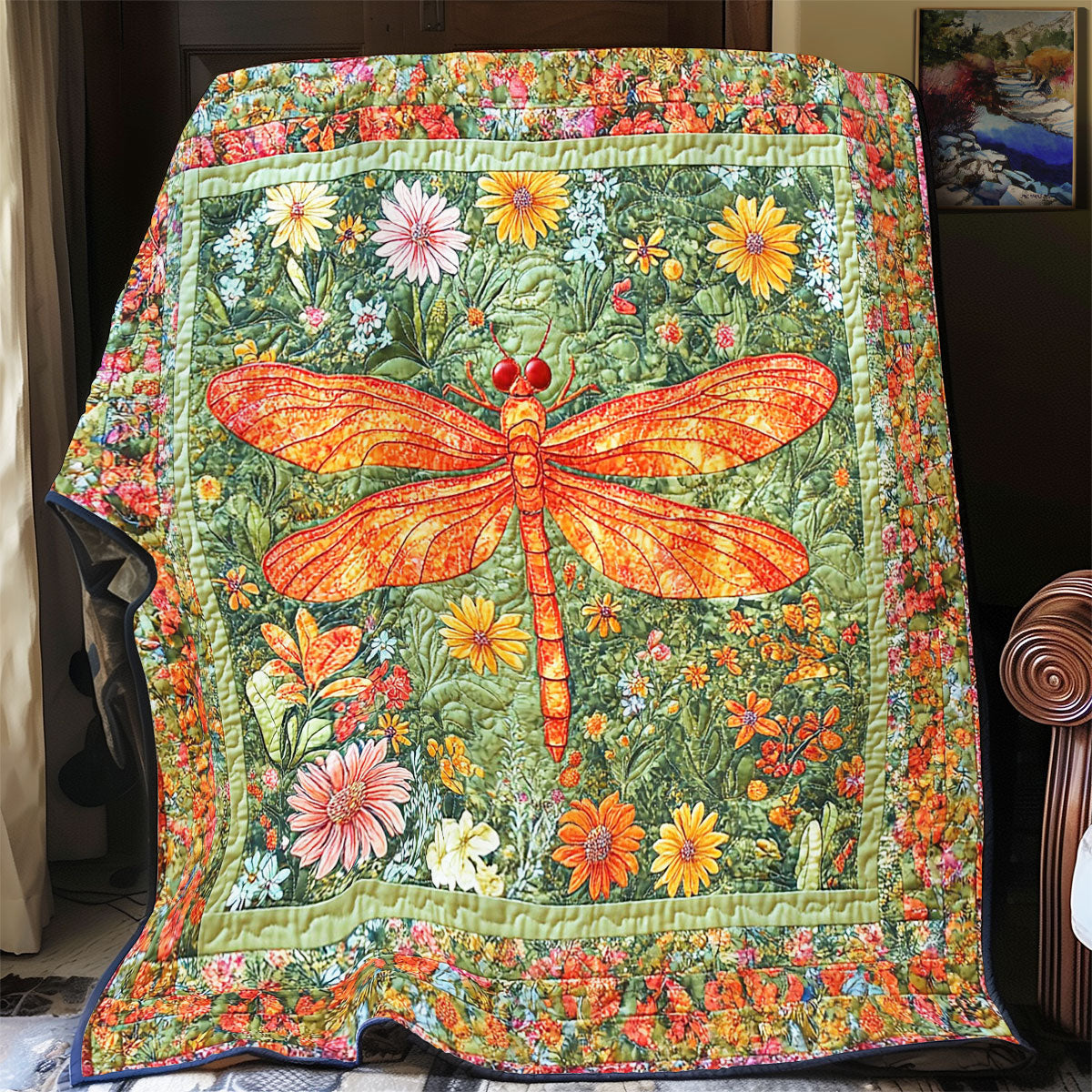 Dragonfly In Mystic Garden WY0602139CL Quilt