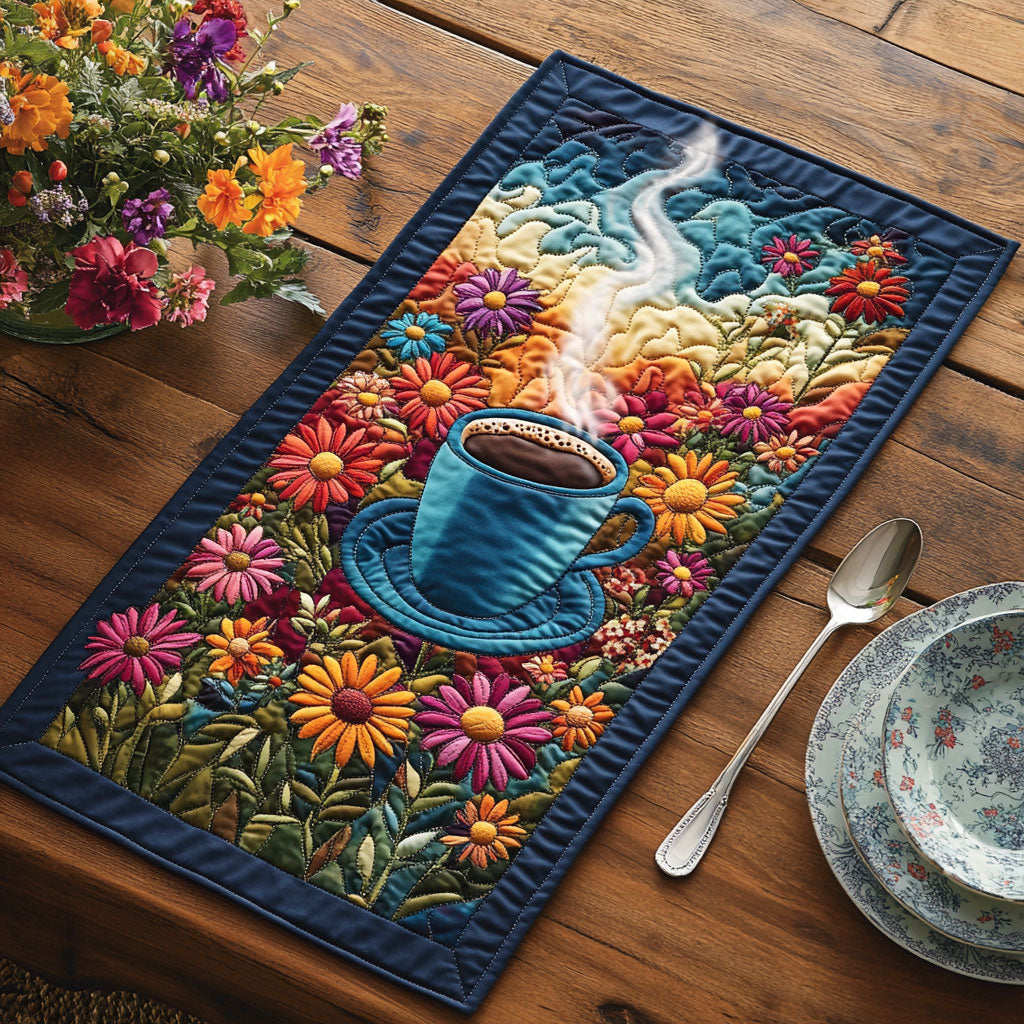 Floral Drink CP0206037CL Quilted Table Runner