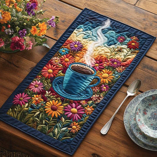 Floral Drink CP0206037CL Quilted Table Runner