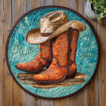 Cowboy Boot CW2105295CL Quilted Round Mat