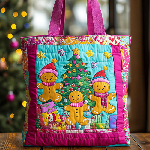 Gingerbread Holiday Dance WN1811015CL Quilted Tote Bag