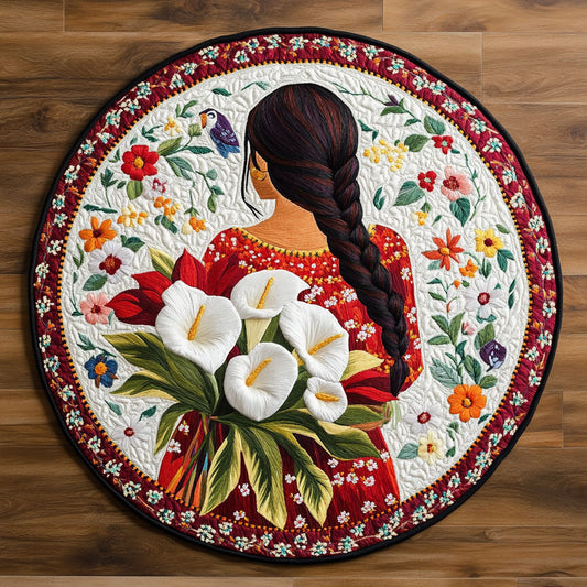 Floral Spirit Chant WN1706013CL Quilted Round Mat