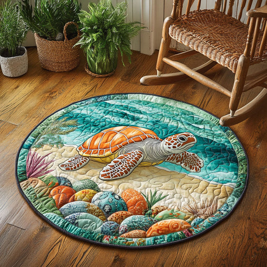 Sea Turtle WJ0904044CL Quilted Round Mat