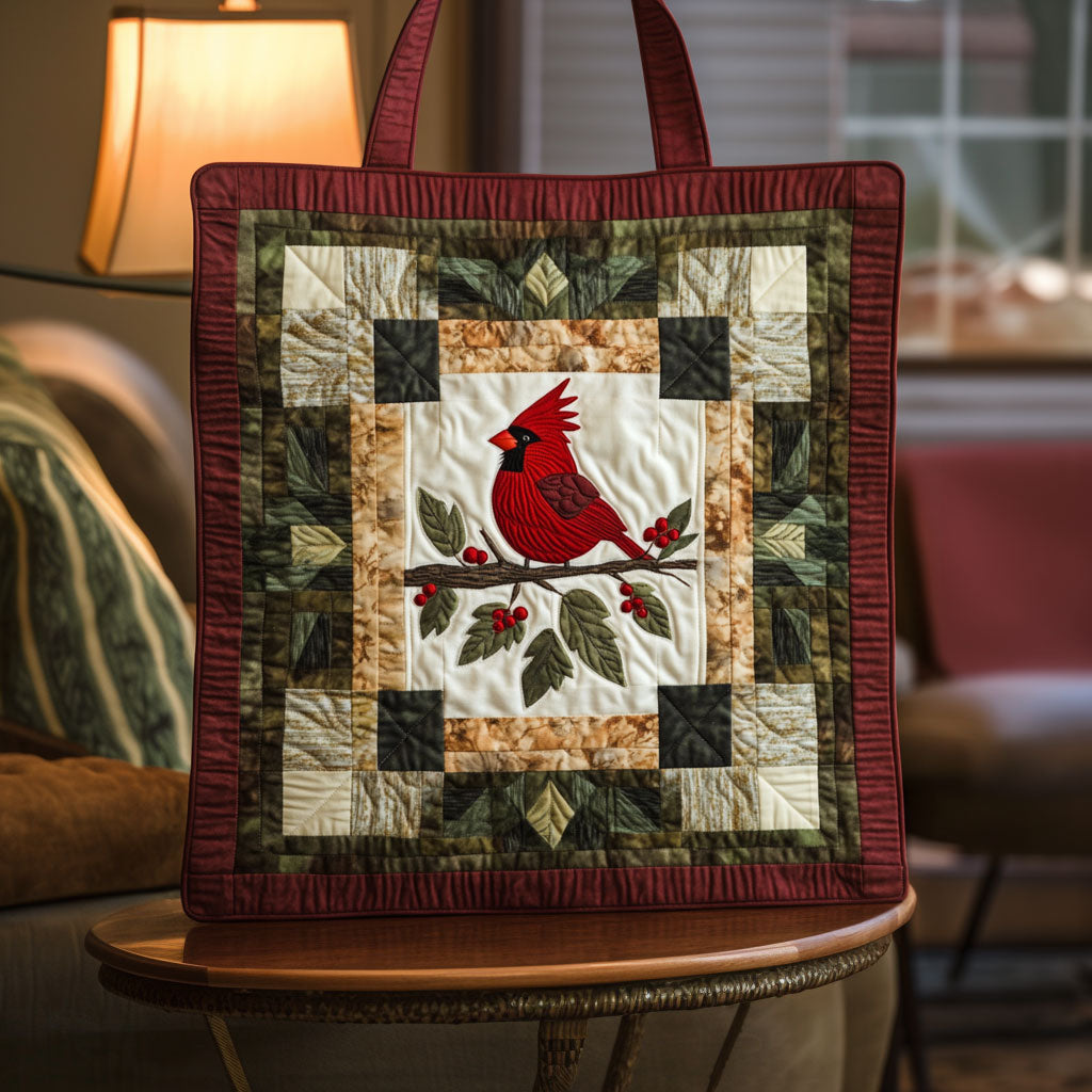 Heirloom Cardinal  LT2811008CL Quilted Tote Bag