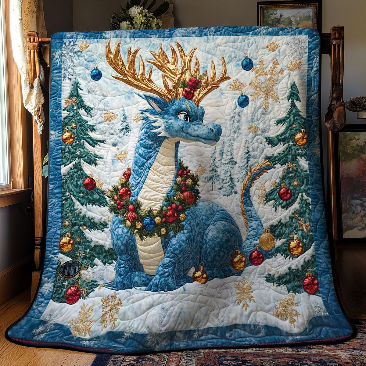 Winter Wreath Dragon WN1812039CL Quilt