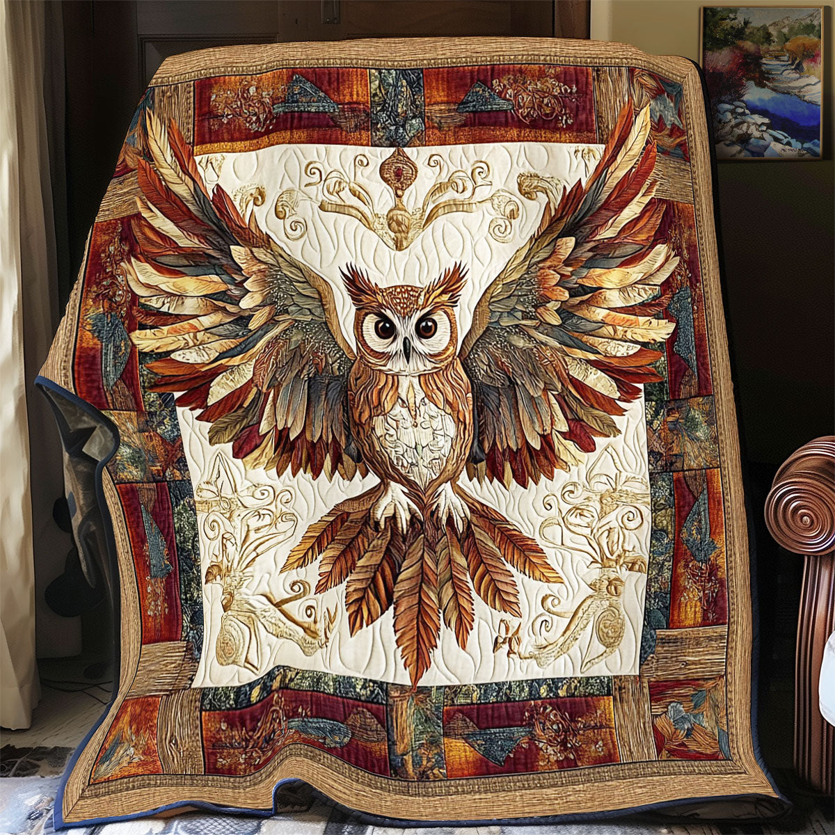 Brown Tone Owl WY0801006CL Quilt