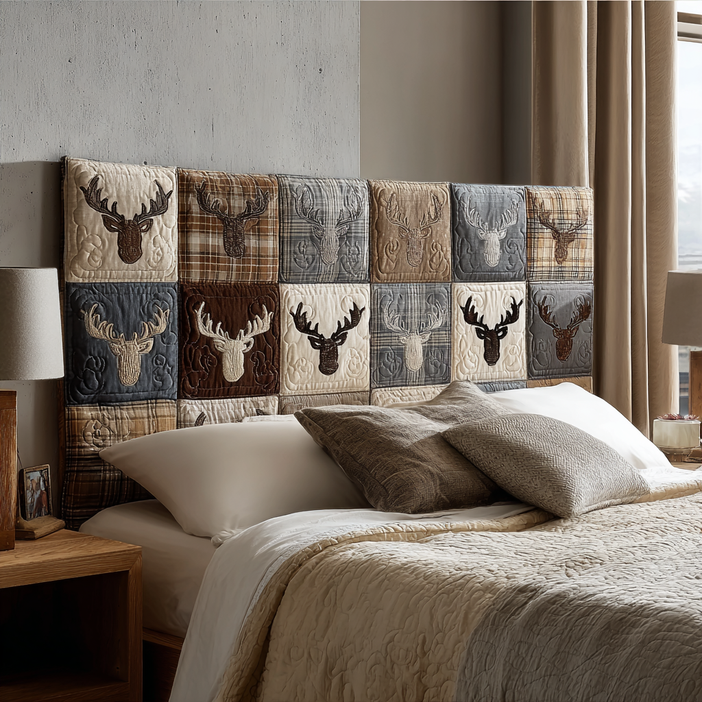 Rustic Antlers XR2912010CL Quilted Headboard Slipcover