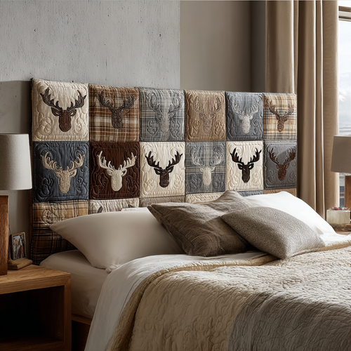 Rustic Antlers XR2912010CL Quilted Headboard Slipcover