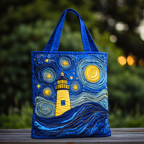 Cosmic Tide Lighthouse WN3009003CL Quilted Tote Bag