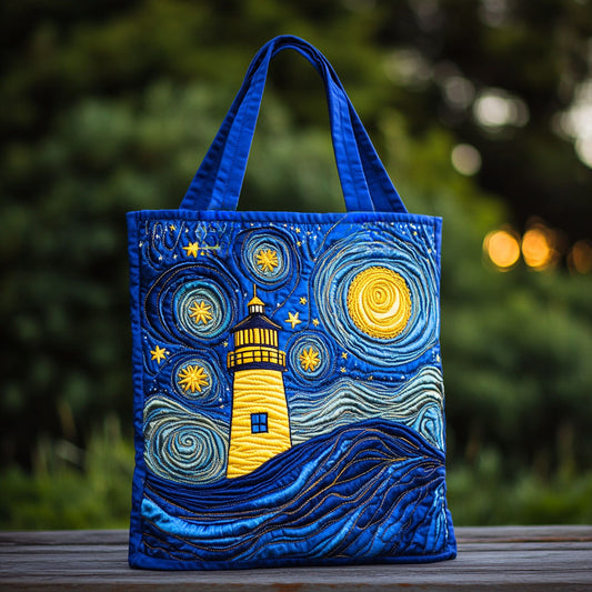 Cosmic Tide Lighthouse WN3009003CL Quilted Tote Bag