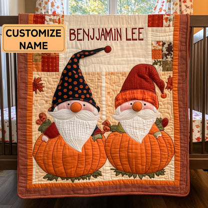 Pumpkin Gnome CP2907030CL Personalized Baby Quilt