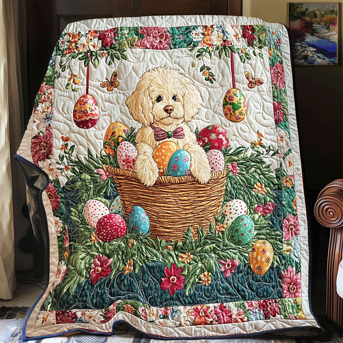 Easter Retriever WY0703024CL Quilt