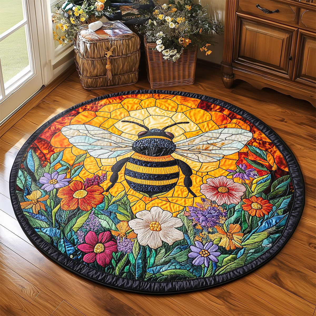 Queen Bee Aura WP2204051CL Quilted Round Mat