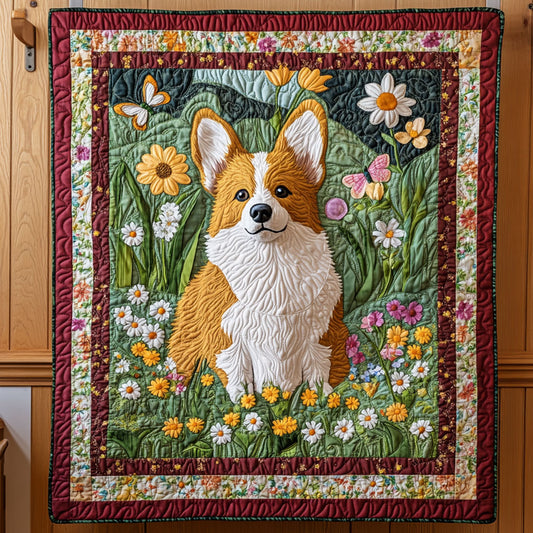 Springtime Corgi CP1208065CL Quilt