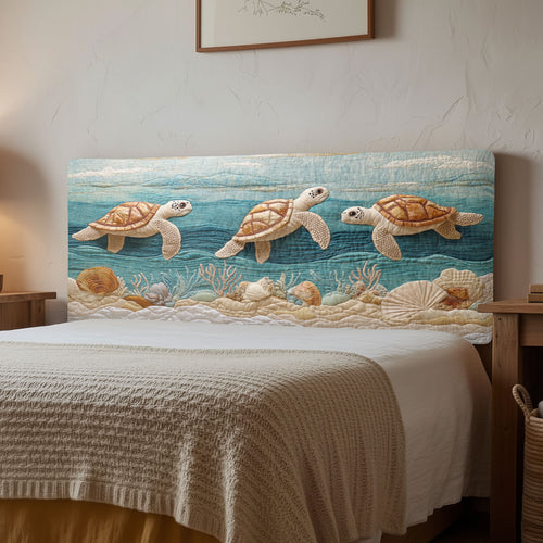 Ocean Turtle Charm CW1312012CL Quilted Headboard Slipcover