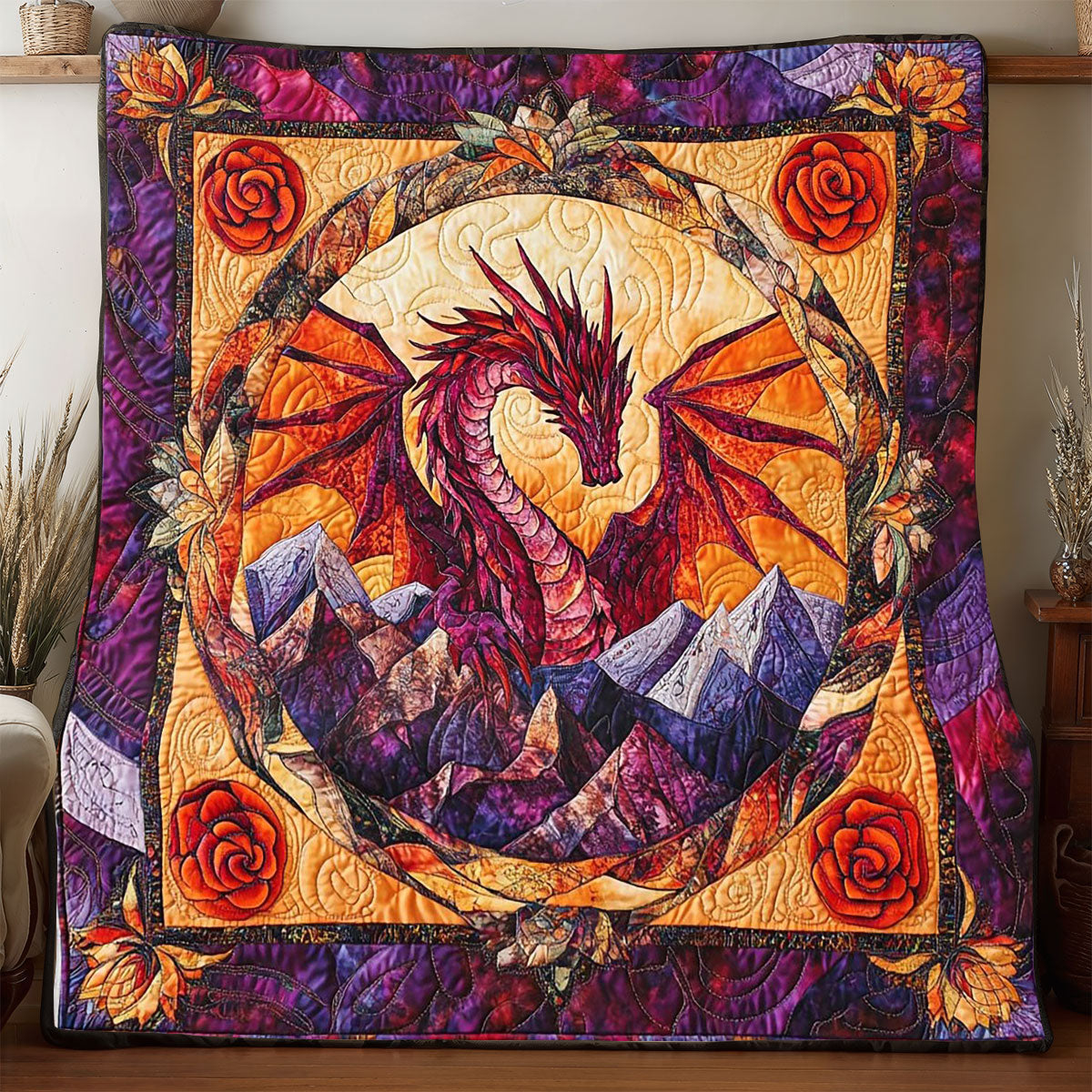 Sunset Dragon King WP0705022CL Quilt