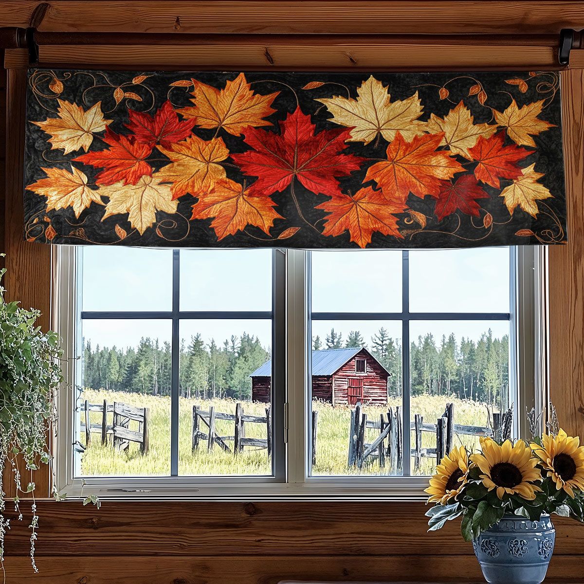 Rustic Emberfall WN2807112CL Quilted Valance