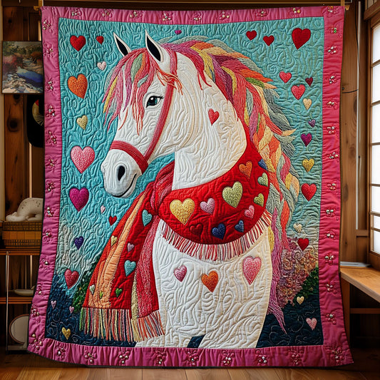 Heart White Horse WY3012016CL Quilt