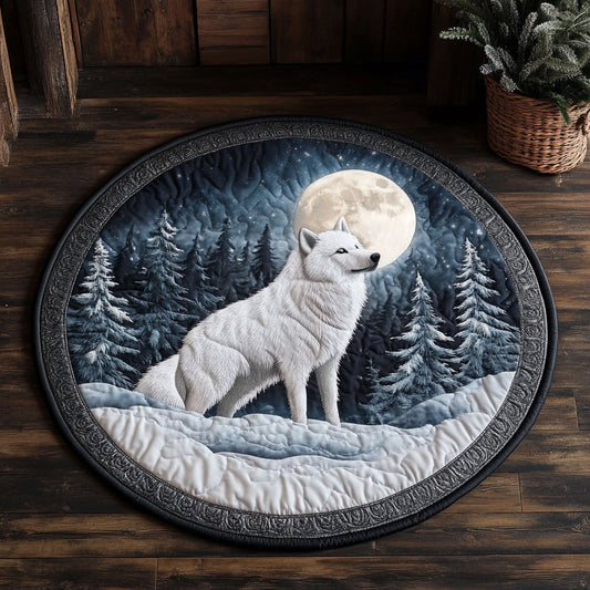 Midnight Wolf CW1607024CL Quilted Round Mat