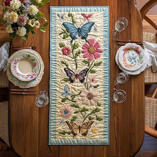 Grass Flowers CQ1205026CL Quilted Table Runner