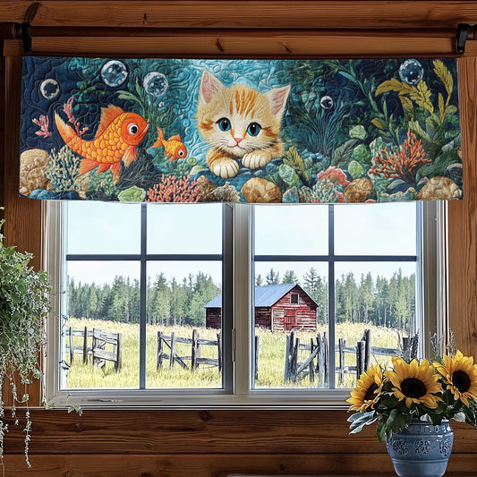 Bubble Cat Reef WN1906041CL Quilted Valance