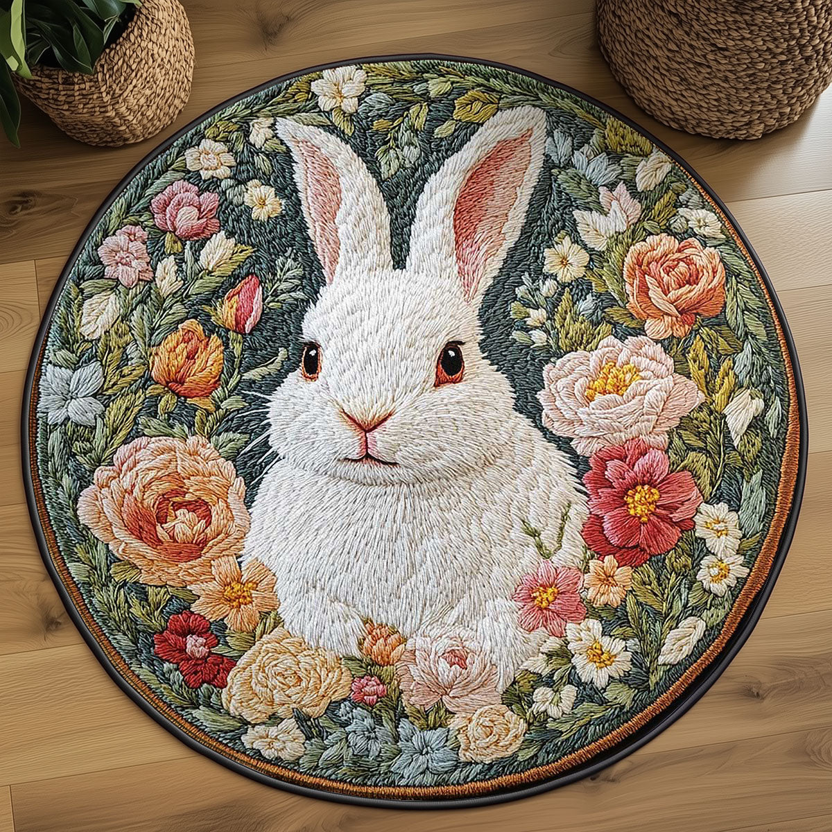 Charming Bunny WN0505025CL Quilted Round Mat
