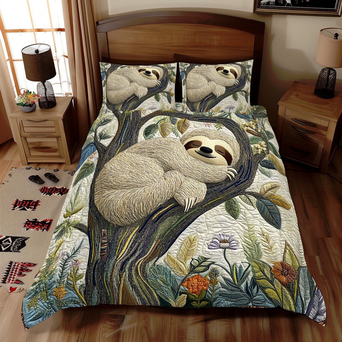 Sloth Sleeping WX0712052CL Duvet Cover Set