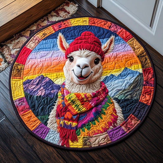 Snuggle Up Llama CM03060357CL Quilted Round Mat
