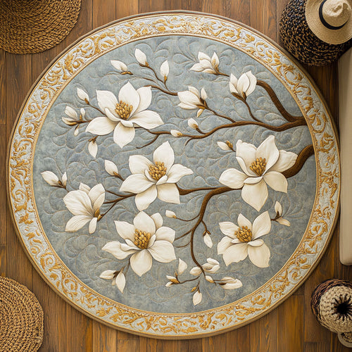 White Magnolia WY2805049CL Quilted Round Mat