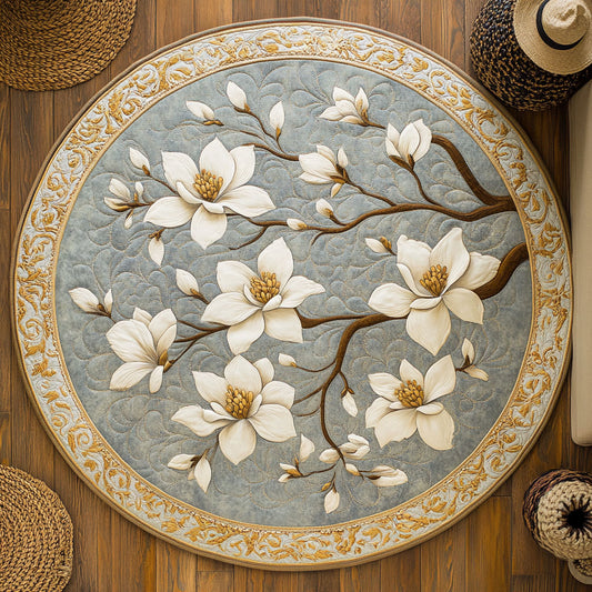 White Magnolia WY2805049CL Quilted Round Mat
