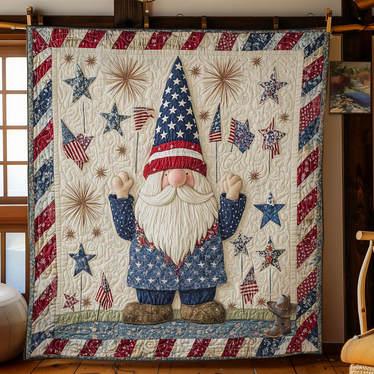 Patriotic Gnome Pride WN2811003CL Quilt