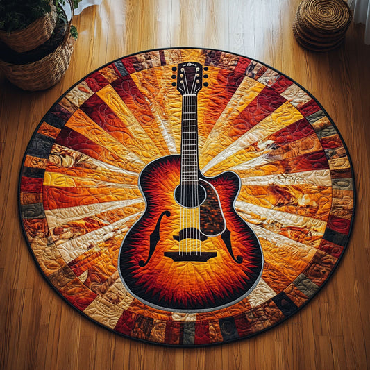 Guitar Glow Sunburst WY3006092CL Quilted Round Mat