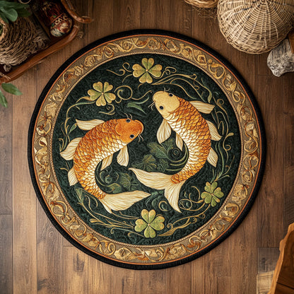 Fortune Clover Koi WY0508003CL Quilted Round Mat